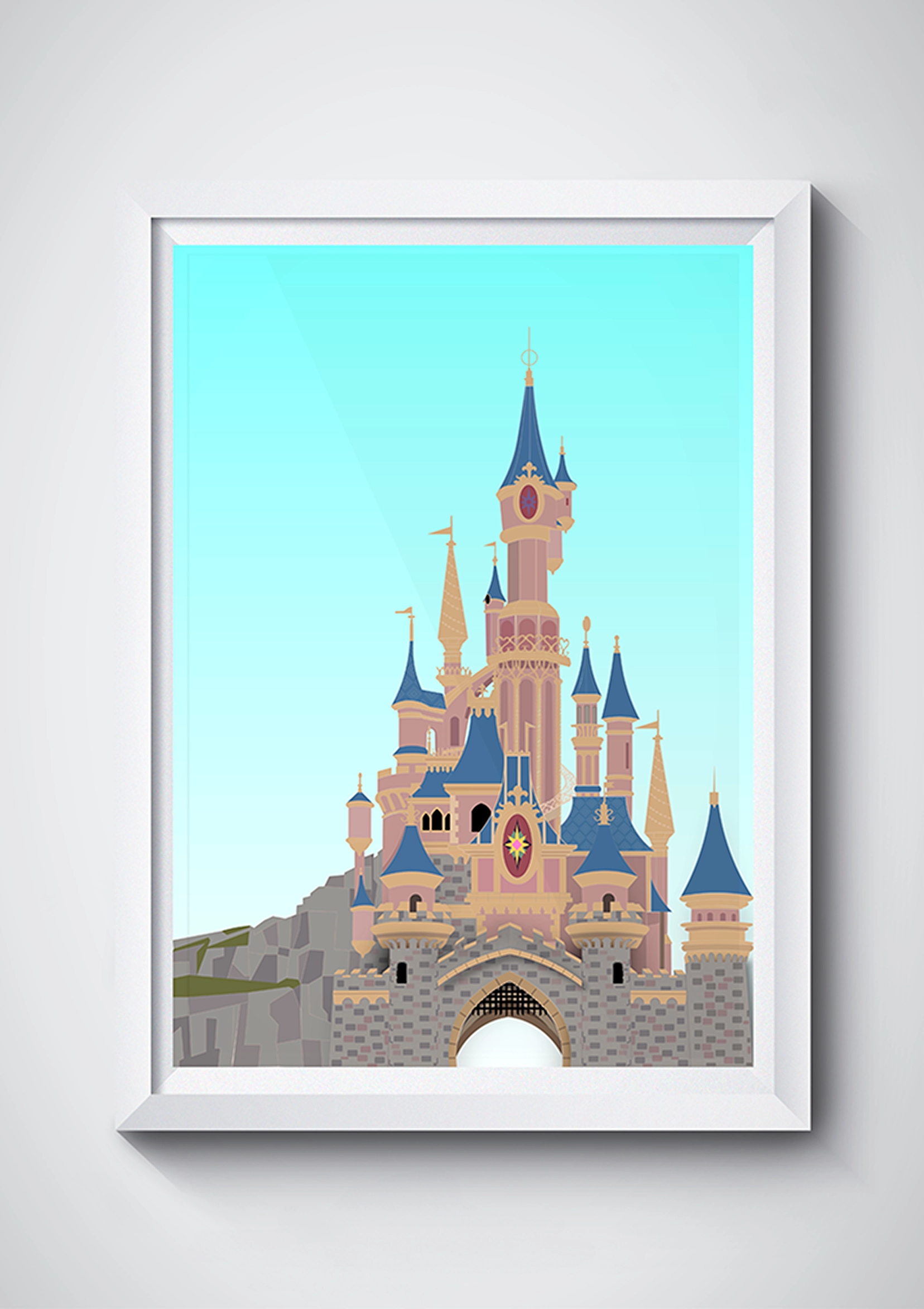 Affiche château disneyland paris Mockup