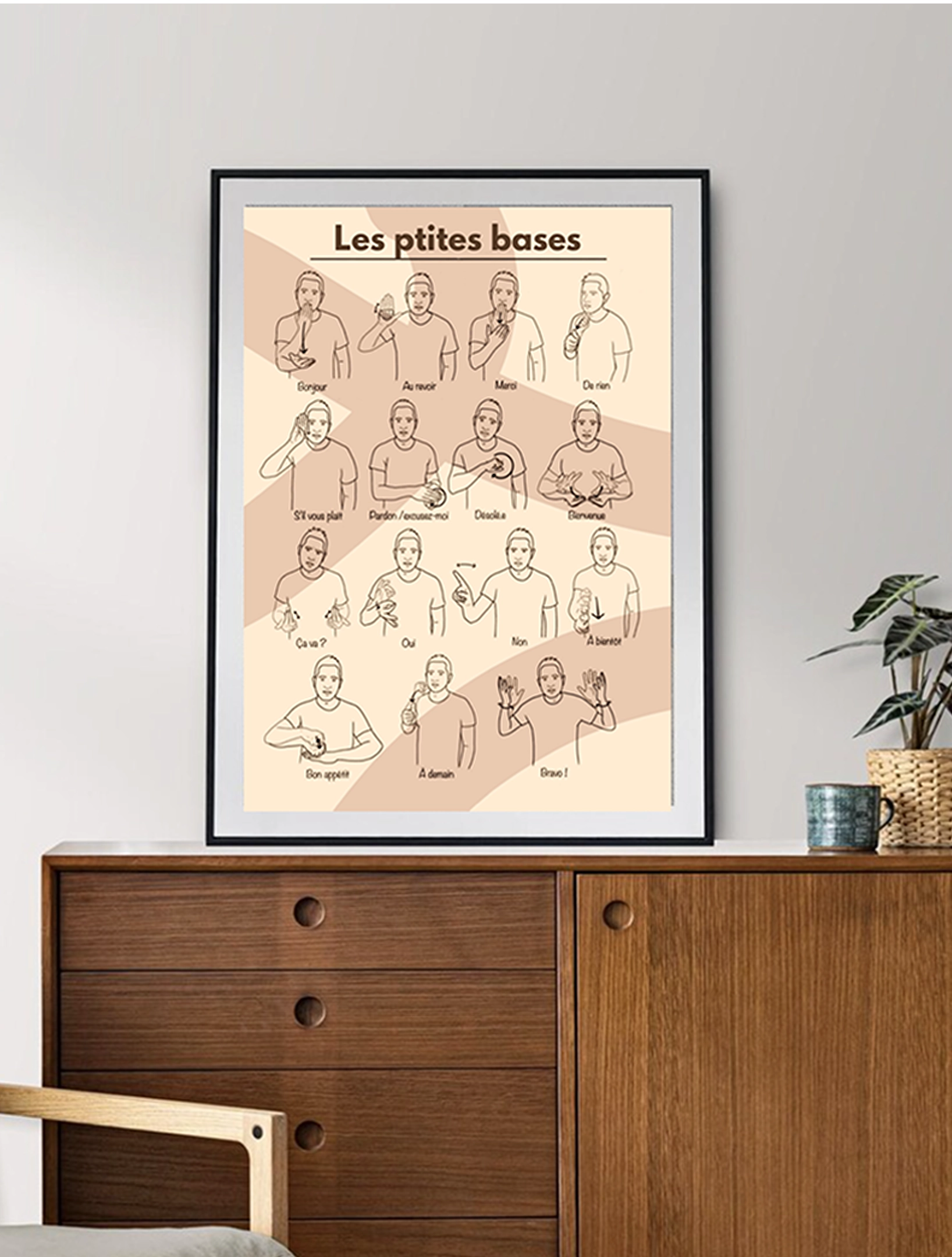 Affiche les ptites bases de la LSF communics Mockup